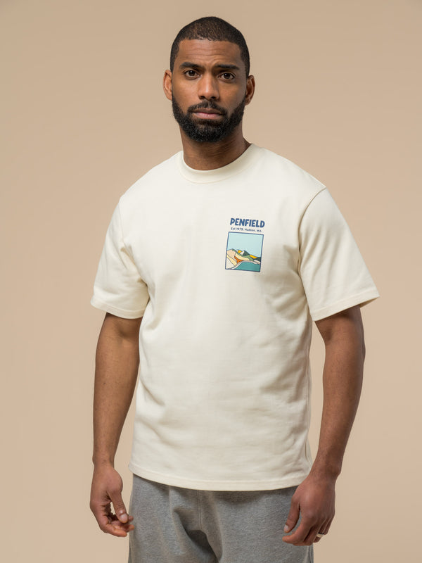penfield Block Landscape Graphic T-Shirt in Vanilla Ice