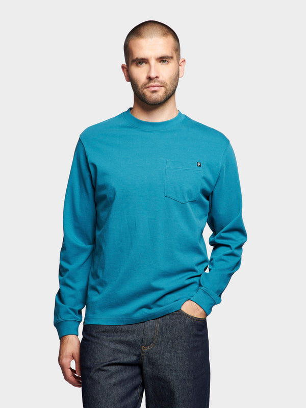 Penfield Chest Pocket Long Sleeve T-Shirt In Mallard Blue
