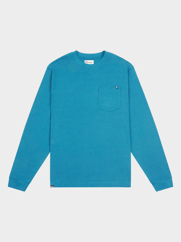 penfield Chest Pocket Long Sleeve T-Shirt in Mallard Blue