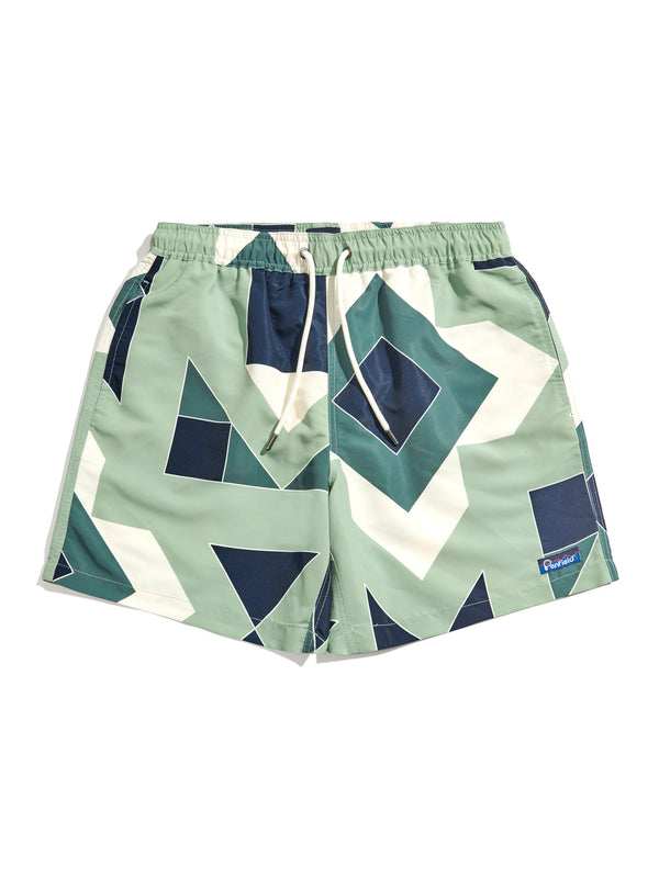 Penfield Eldridge Print Packable Swim Shorts In Mistletoe