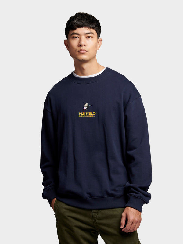 Penfield Embroidered Mallard Sweatshirt In Navy Blue