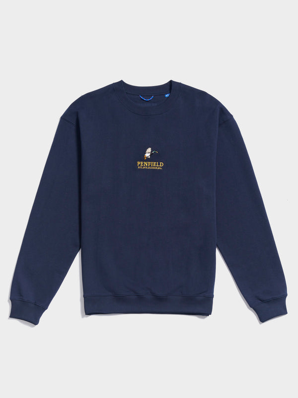 penfield Embroidered Mallard Sweatshirt in Navy Blue