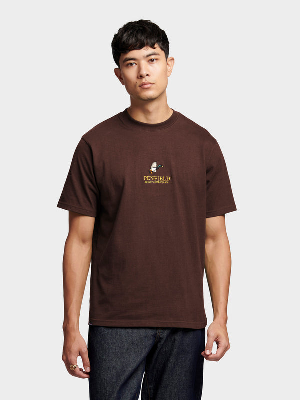 Penfield Embroidered Mallard T-Shirt In Chicory Coffee
