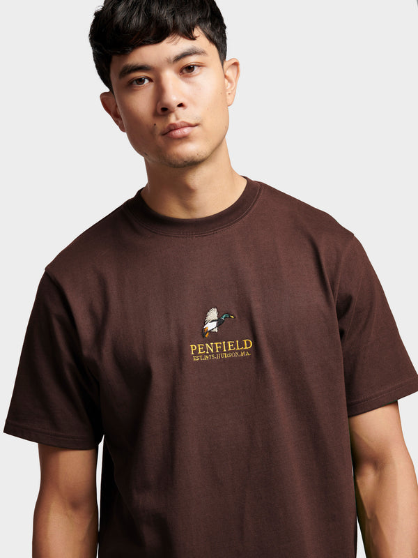 Penfield Embroidered Mallard T-Shirt In Chicory Coffee