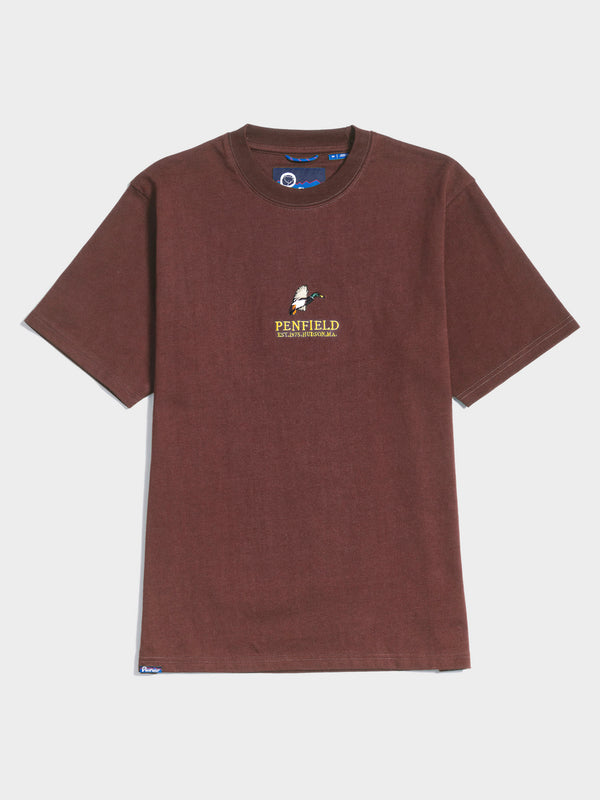 penfield Embroidered Mallard T-Shirt in Chicory Coffee