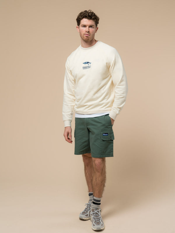 Penfield Embroidered Retro Whale Sweatshirt In Vanilla Ice
