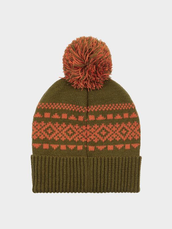 Penfield Fairton Fair Isle Bobble Hat In Forest Night