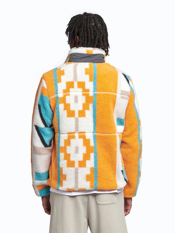 Penfield Geo Print Mattawa Fleece Jacket In Apricot