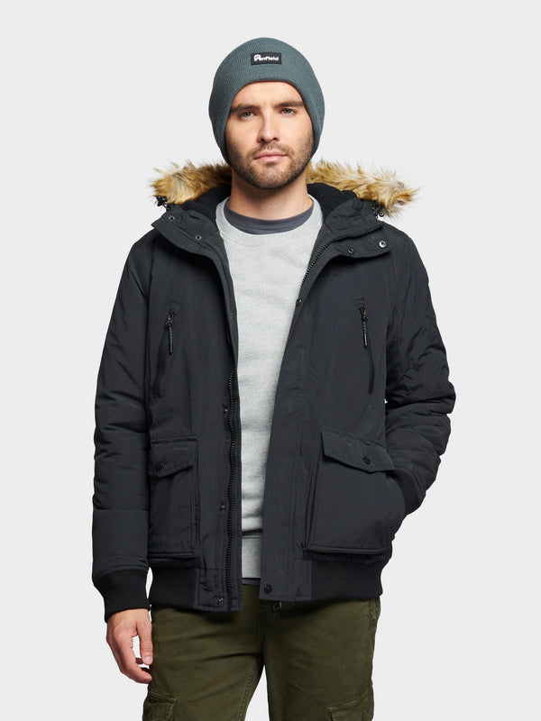 Penfield Hudson Script Arctic Bomber Jacket In Black