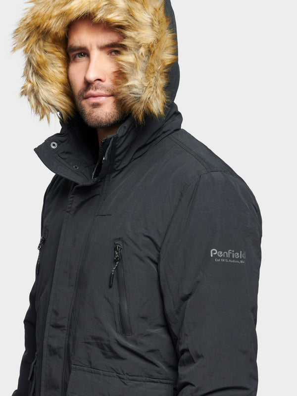 Penfield Hudson Script Arctic Bomber Jacket In Black