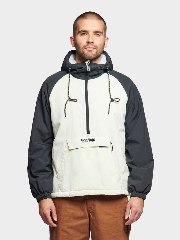 Penfield Hudson Script Windbreaker Jacket In Marshmallow
