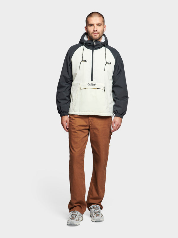 Penfield Hudson Script Windbreaker Jacket In Marshmallow