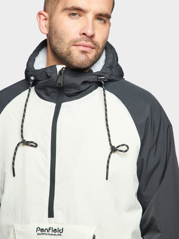 Penfield Hudson Script Windbreaker Jacket In Marshmallow