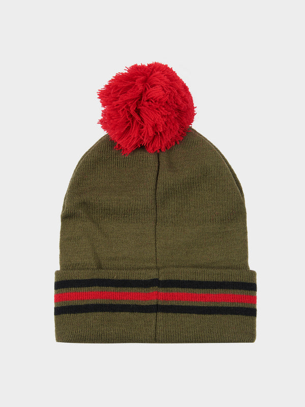 Penfield Intarsia Knit Bobble Beanie In Forest Night