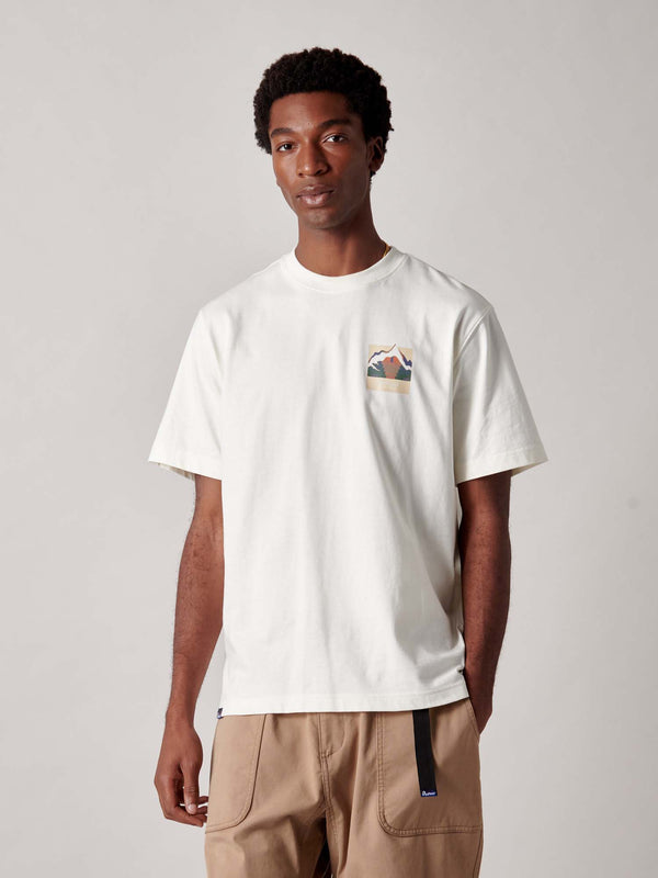 Penfield Mountain Back Forefounders T-Shirt In Vanilla Ice