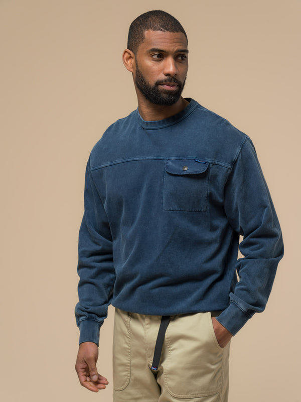 penfield Newchester Panelled Sweatshirt in Navy Blue