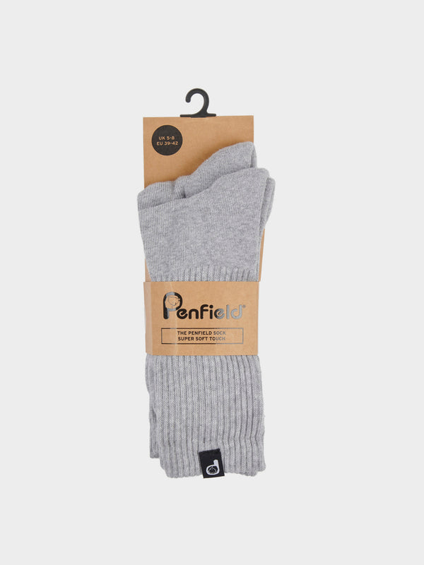 Penfield 2 Pack Socks In Vintage Grey Heather