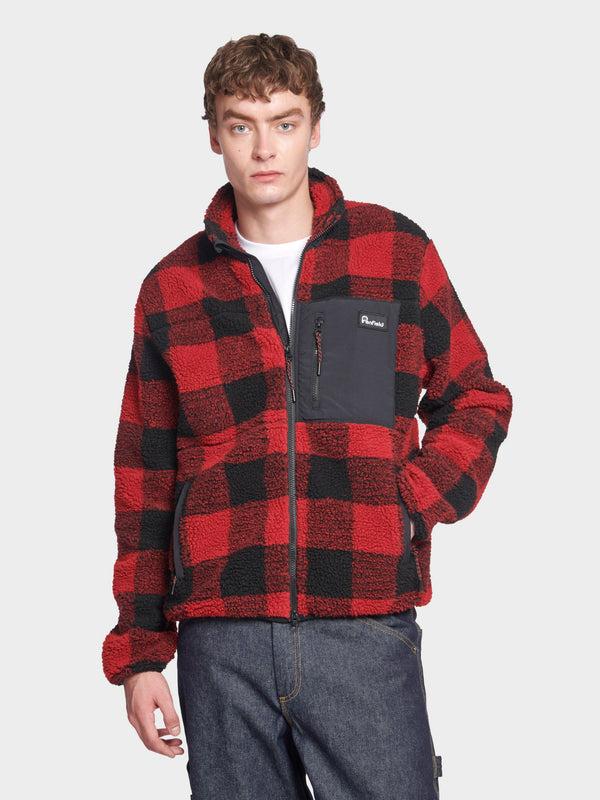 Penfield Check Mattawa Fleece Jacket In Black
