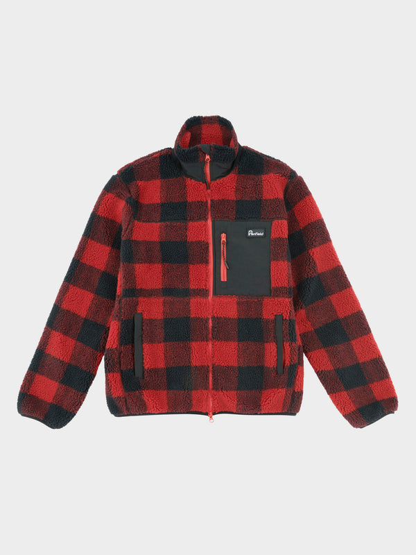 penfield Check Mattawa Fleece Jacket in Black