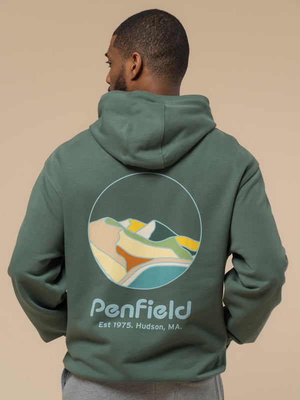 Penfield Circle Landscape Hoodie In Dark Forest