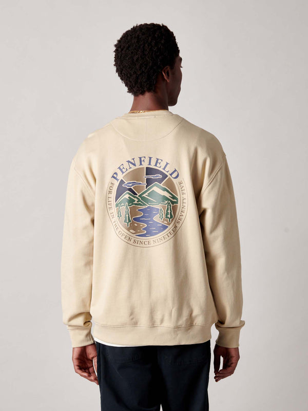 Penfield Circle Riverview Crew In Brown Rice