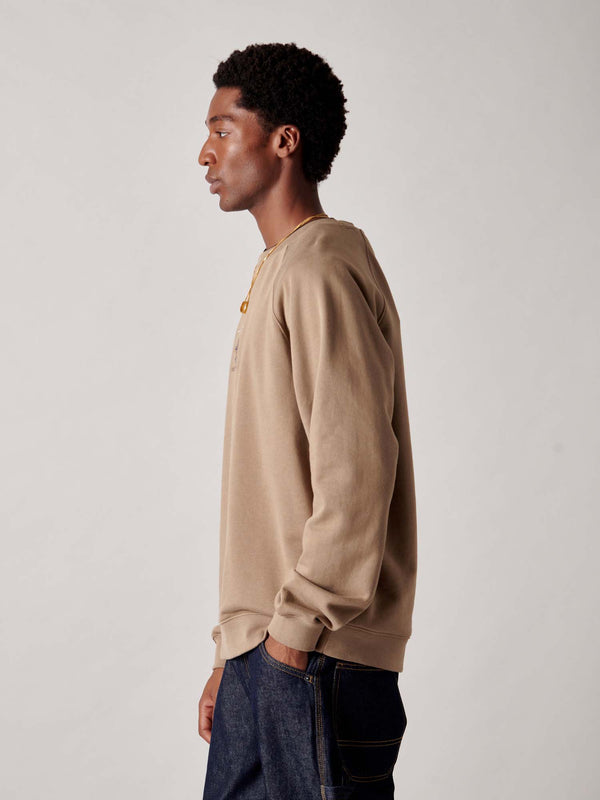 Penfield Embroidered Trout Crew In Lead Gray