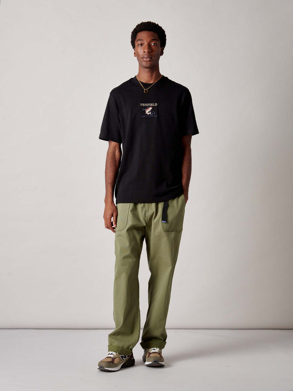 Penfield Embroidered Trout T-Shirt In Black