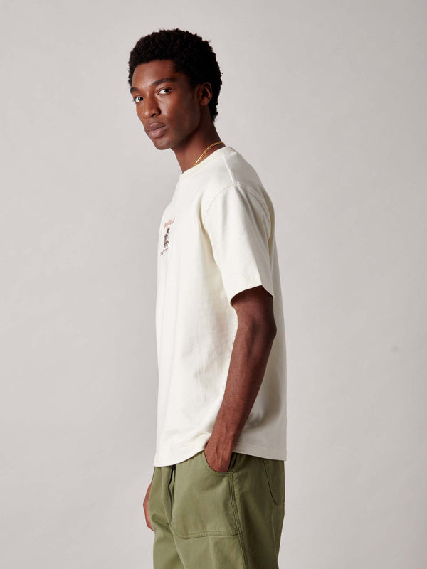 Penfield Embroidered Trout T-Shirt In Vanilla Ice