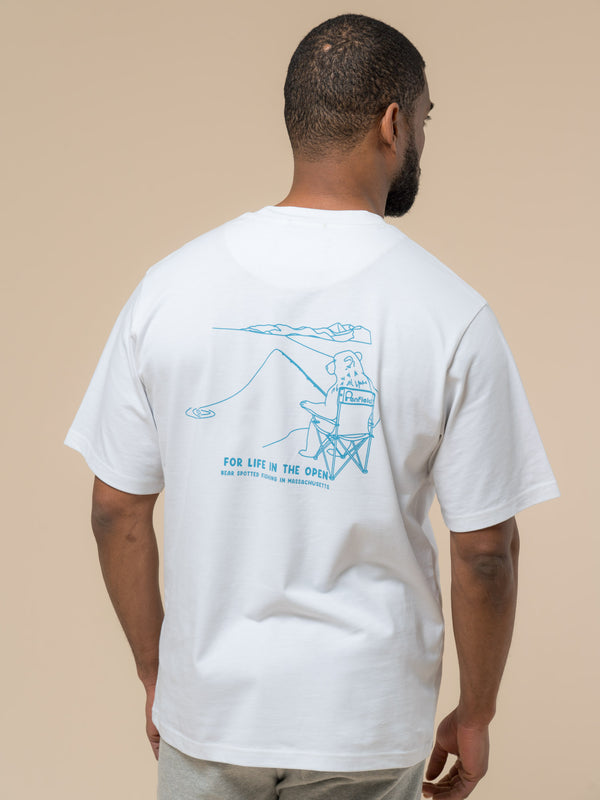 Penfield Fishing Bear T-Shirt In Bright White