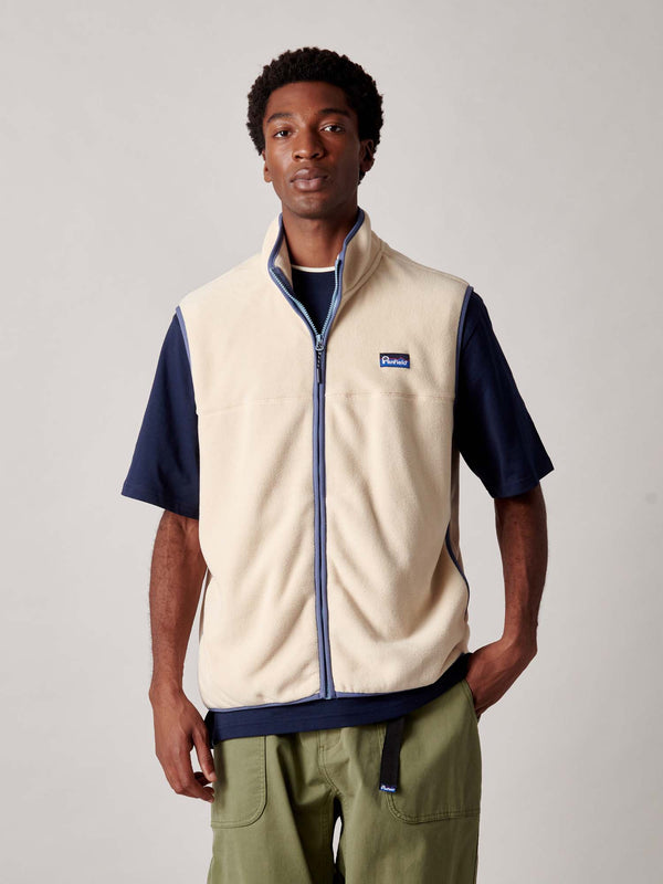 Penfield Graylock Fleece Vest In Brown Rice