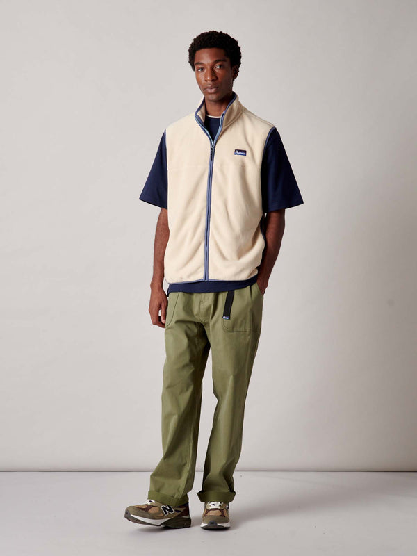 Penfield Graylock Fleece Vest In Brown Rice