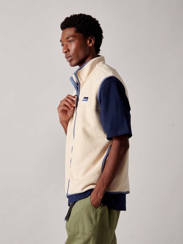 Penfield Graylock Fleece Vest In Brown Rice