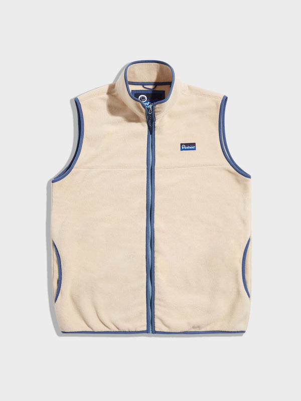penfield Graylock Fleece Vest in Brown Rice