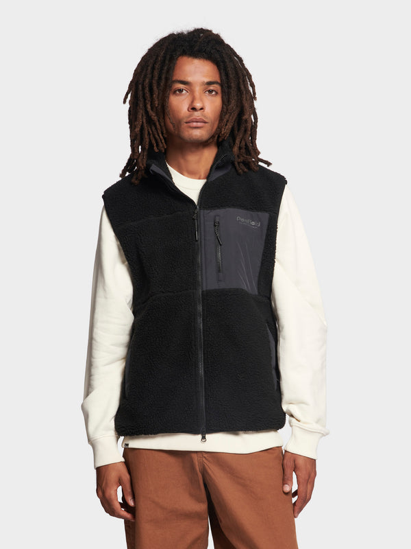 Penfield Hudson Script Fleece Vest In Black