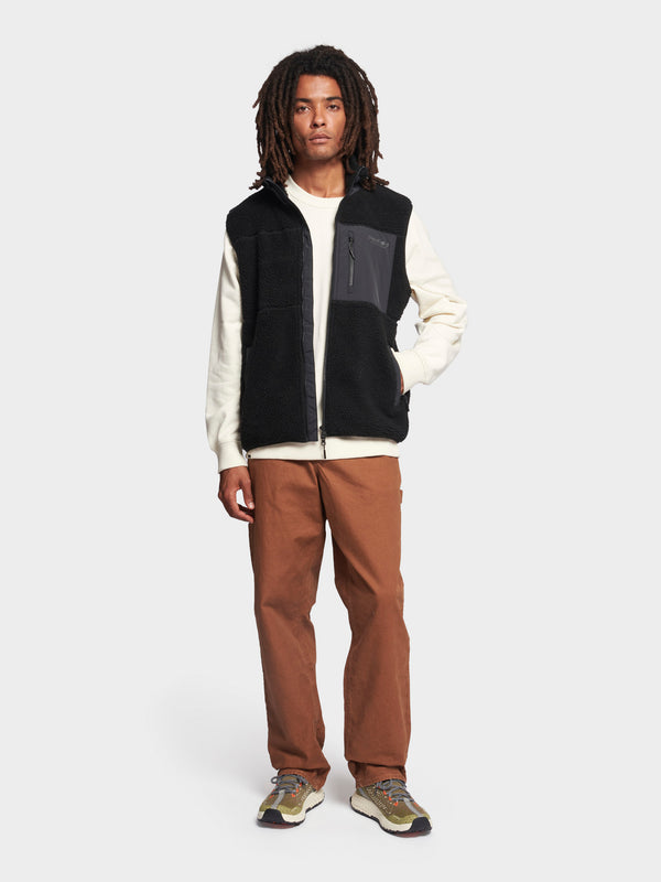 Penfield Hudson Script Fleece Vest In Black