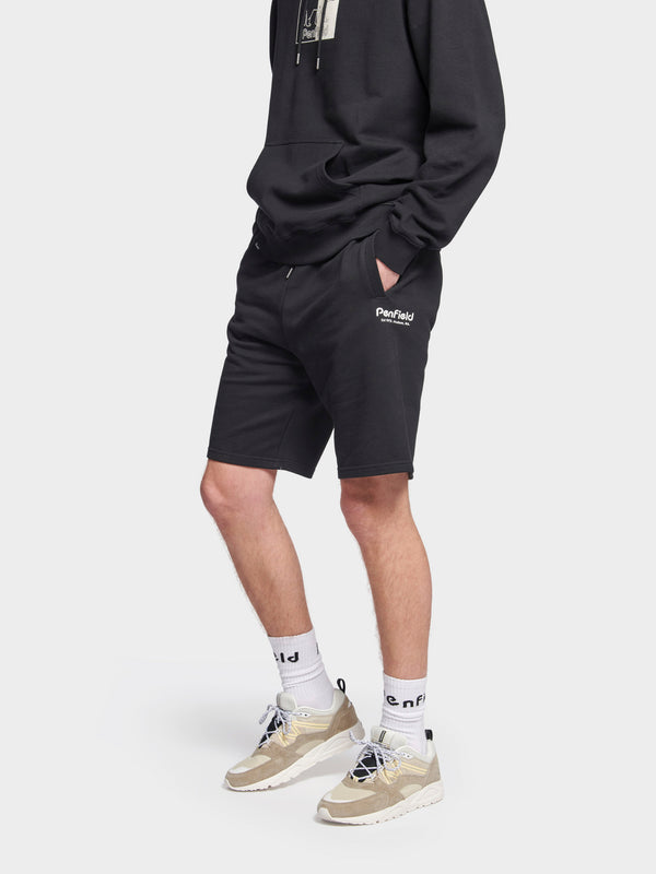 Penfield Hudson Script Sweat Short In Black