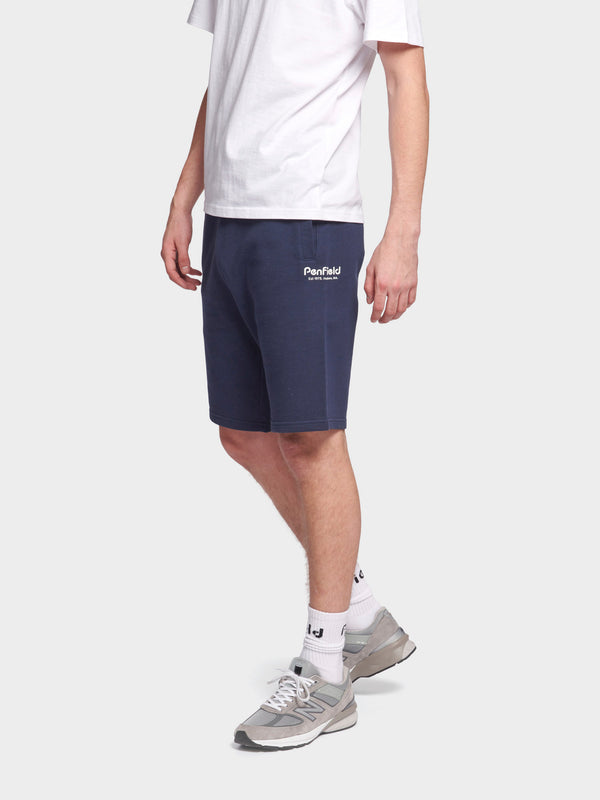 Penfield Hudson Script Sweat Short In Navy Blue
