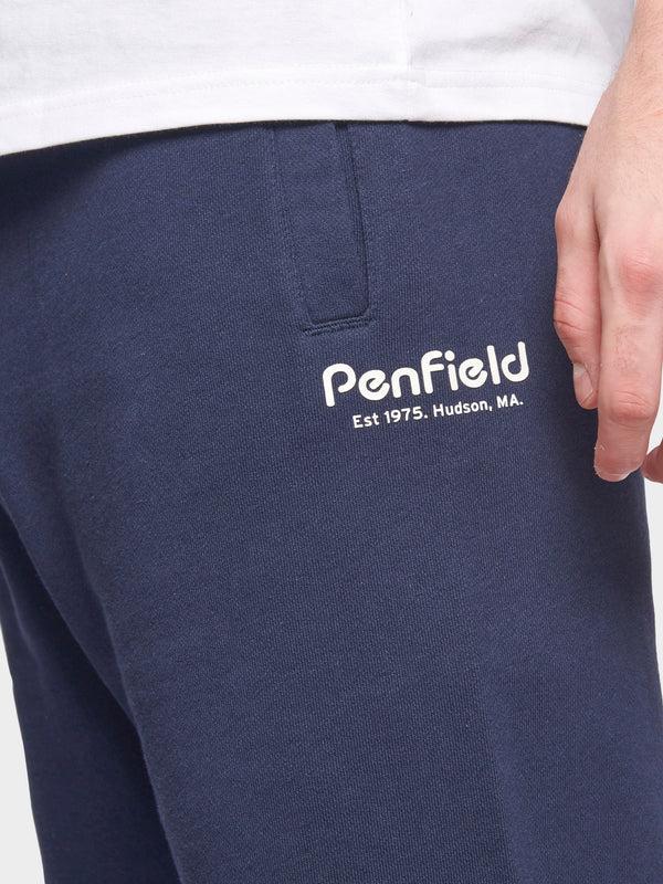 Penfield Hudson Script Sweat Short In Navy Blue