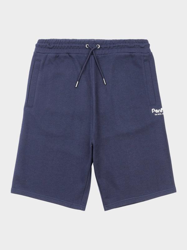 penfield Hudson Script Sweat Short in Navy Blue