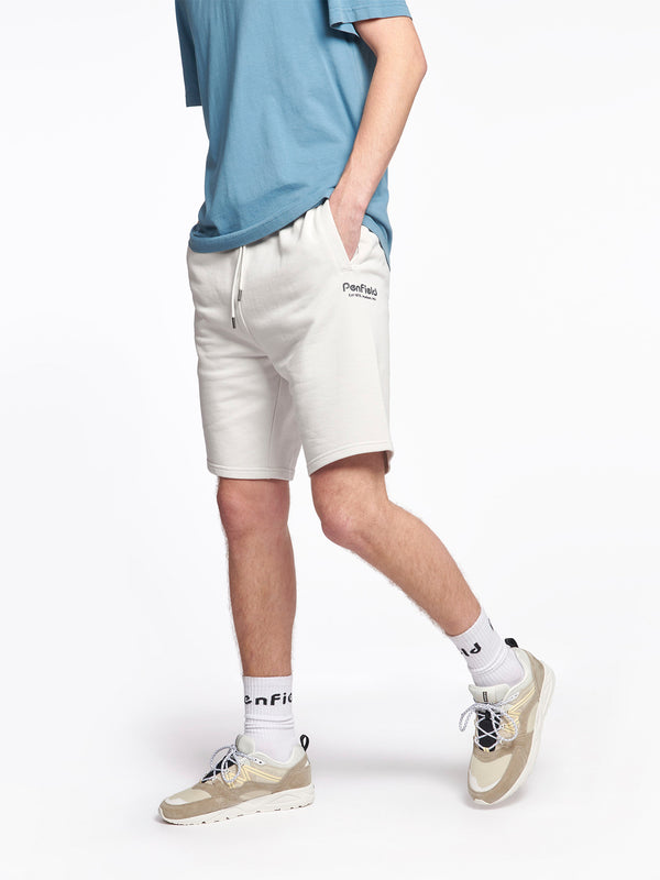Penfield Hudson Script Sweat Short In Nimbus Cloud