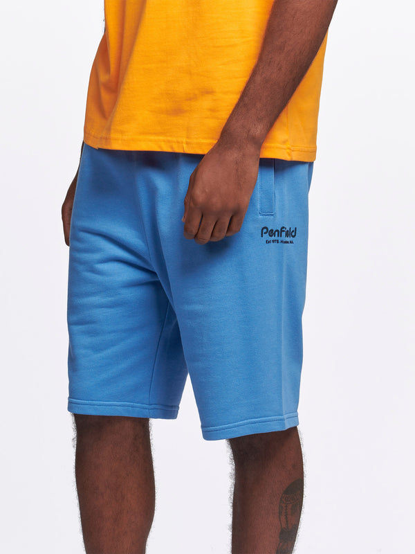 Penfield Hudson Script Sweat Short In Riviera