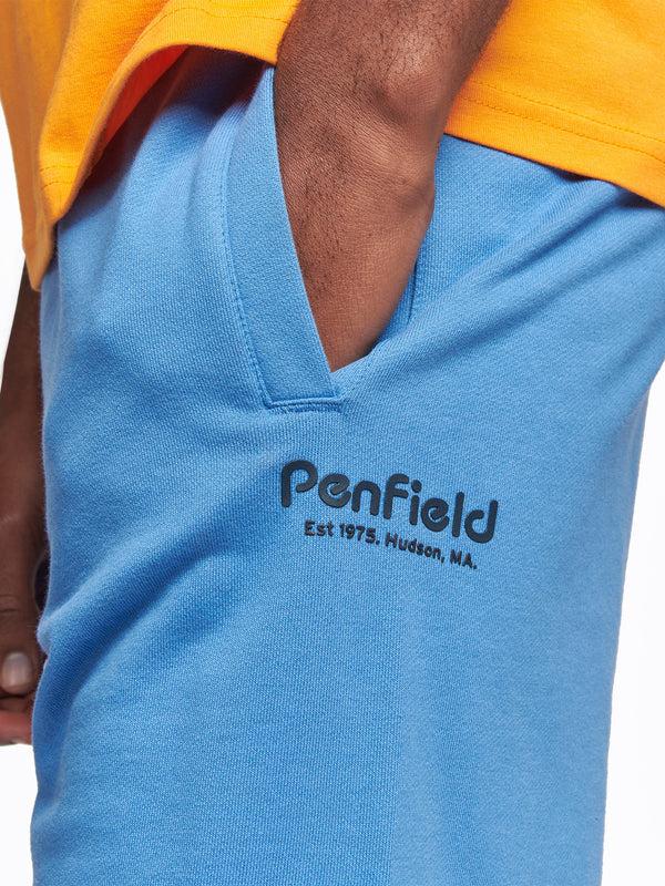 Penfield Hudson Script Sweat Short In Riviera
