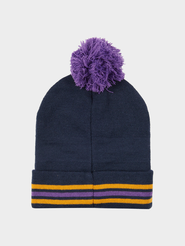 Penfield Intarsia Knit Bobble Beanie In Navy Blue
