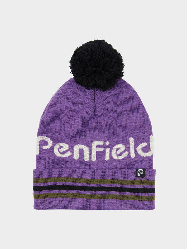 penfield Intarsia Knit Bobble Beanie in Pansy