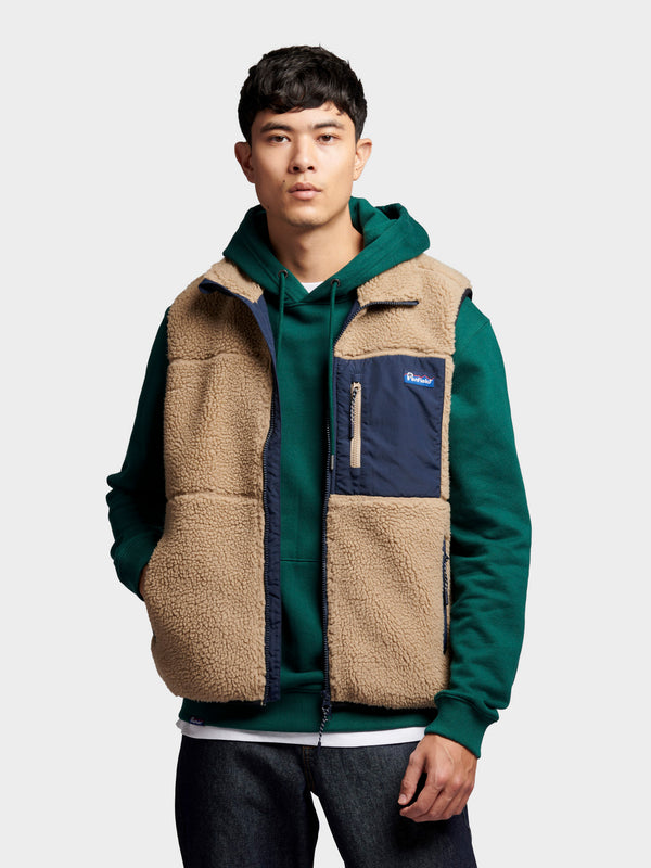 Penfield Mattawa Fleece Vest In Chinchilla