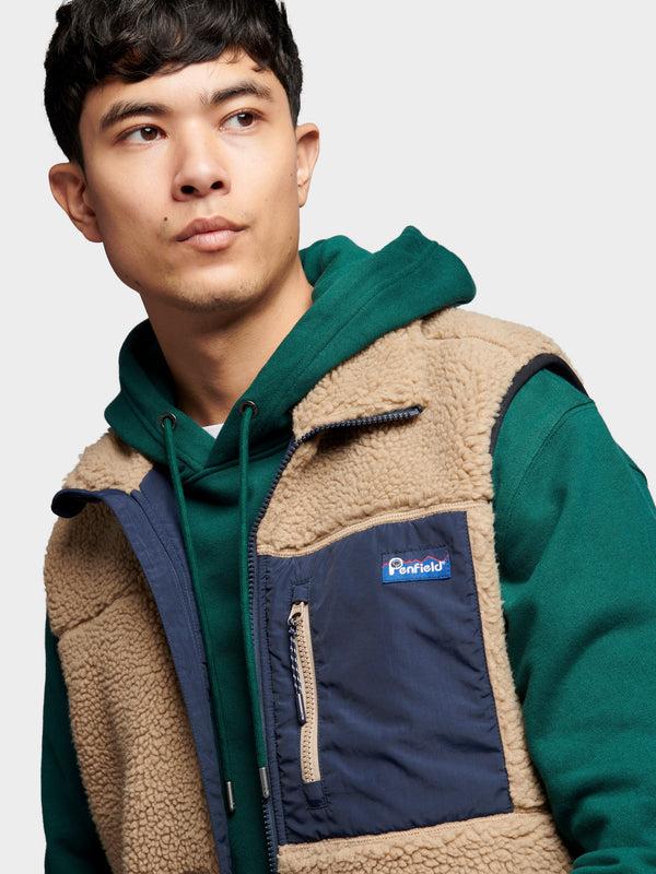 Penfield Mattawa Fleece Vest In Chinchilla