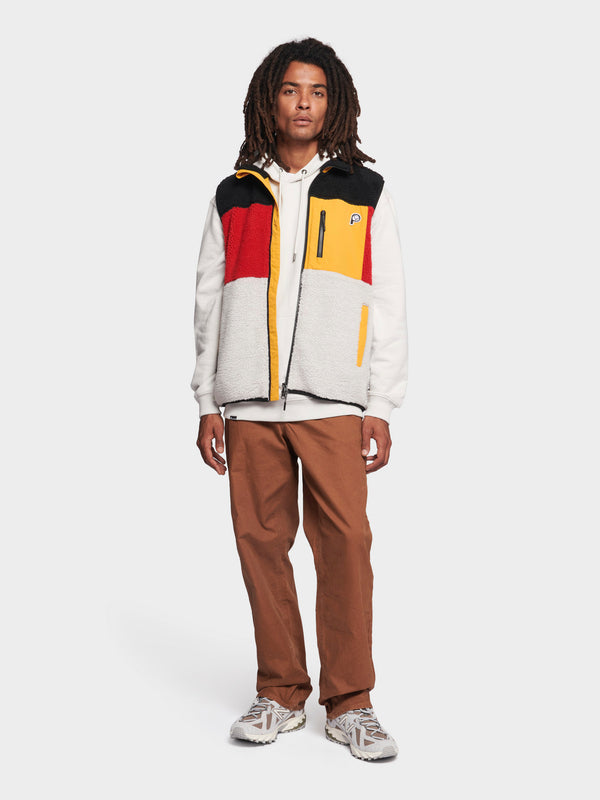 Penfield P Bear Fleece Vest In Silver Birch