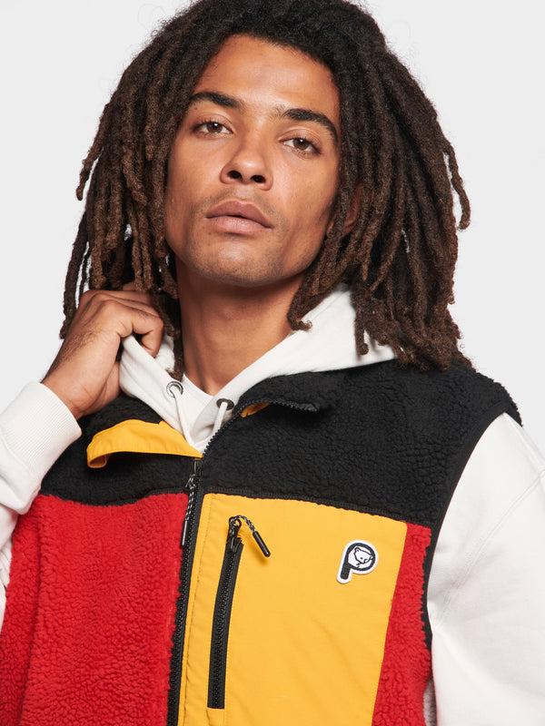 Penfield P Bear Fleece Vest In Silver Birch