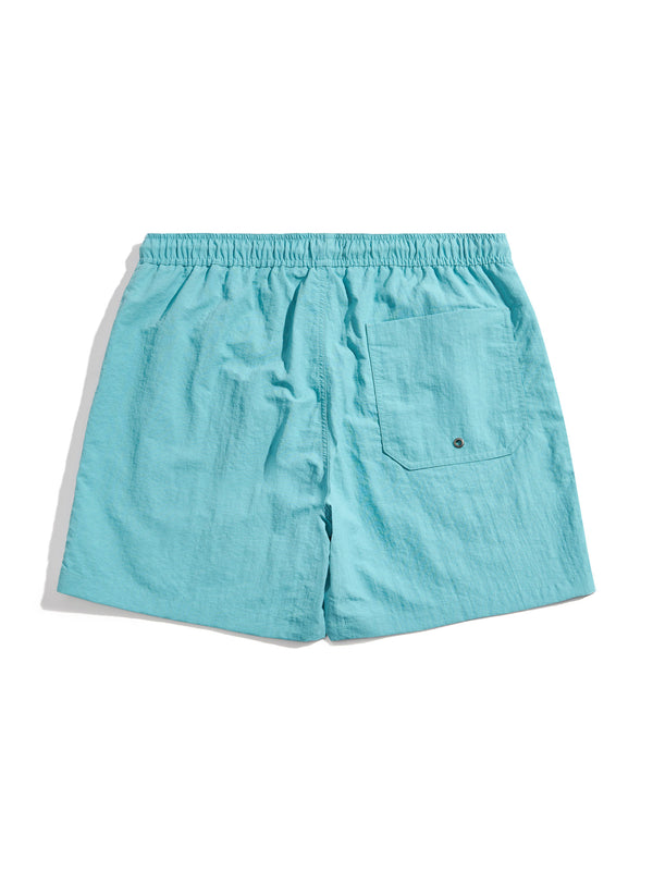 Penfield Packable Swim Short In Dusty Turquoise