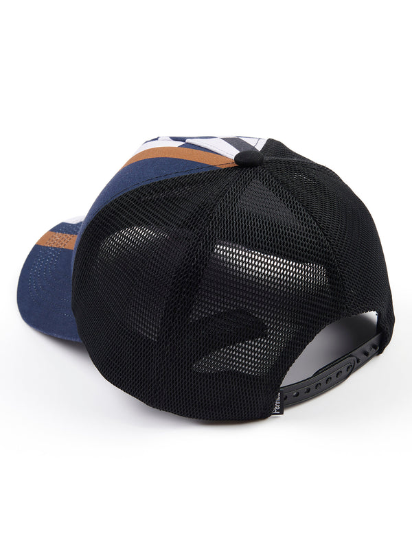 Penfield Print Trucker Cap In Navy Blue